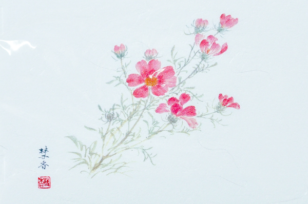 輝きシリーズ箸置きマット（秋桜） (2)