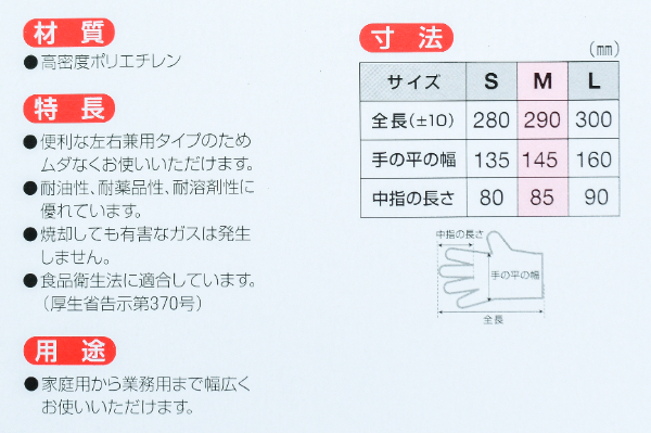ポリエチディスポ（HD）（クリア）（Mサイズ） (3)