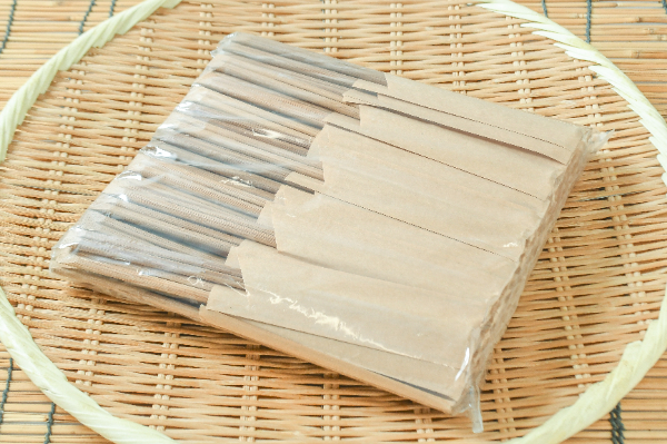 クラフト無地袋入り　竹天削り箸（21cm）