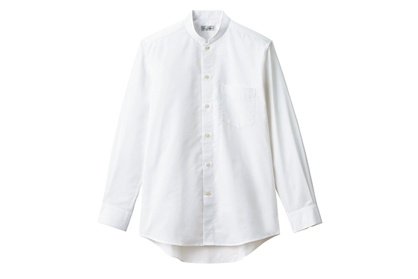 メンズスタンドカラー長袖シャツ（ホワイト）（FB5051M-15）