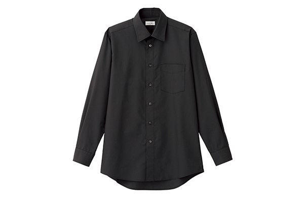 メンズレギュラーカラー長袖シャツ（ブラック）（FB5040M-16）