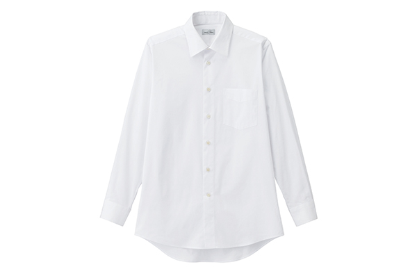 メンズレギュラーカラー長袖シャツ（ホワイト）（FB5040M-15）