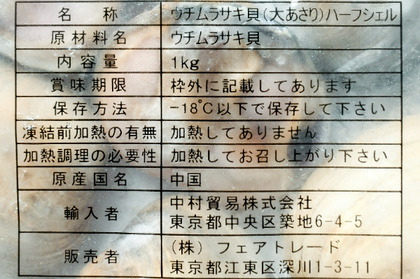 大アサリ片貝（ウチムラサキ） (1)