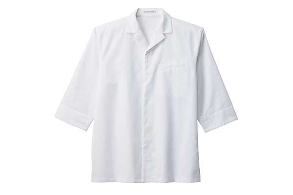 ユニセックス開襟和シャツ（ホワイト）（FB4542U-15）