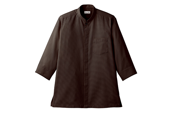 吸汗速乾スタンドカラーシャツ（ブラウン）（FB4556U-5）