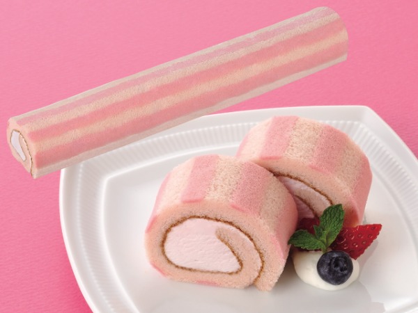 ロールケーキ　いちご（栃木県産とちおとめ苺使用）_商品イメージ_単体つき_19秋